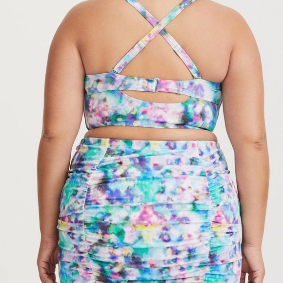 TORRID 2/3X BIKINI Skirtini Watercolor Swimsuit - Picture 4 of 6